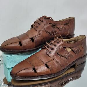 Kenneth Cole NYMens Sz 11 Brown Leather Open Fisherman Dress Shoes Sandals ITALY